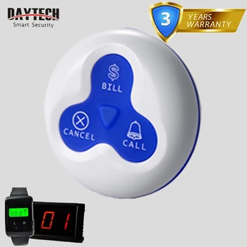 

DAYTECH 1 PCS Wireless Call Buttons for Restaurant Waiter Calling Pager Queue System with 3 Function Keys E-03A