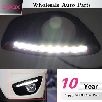 

CAPQX 1Pair Front bumper Daytime Running light Fog Light For Hyundai Santa Fe Santafe 2010 2011 2012 DRL Driver lamp foglamp