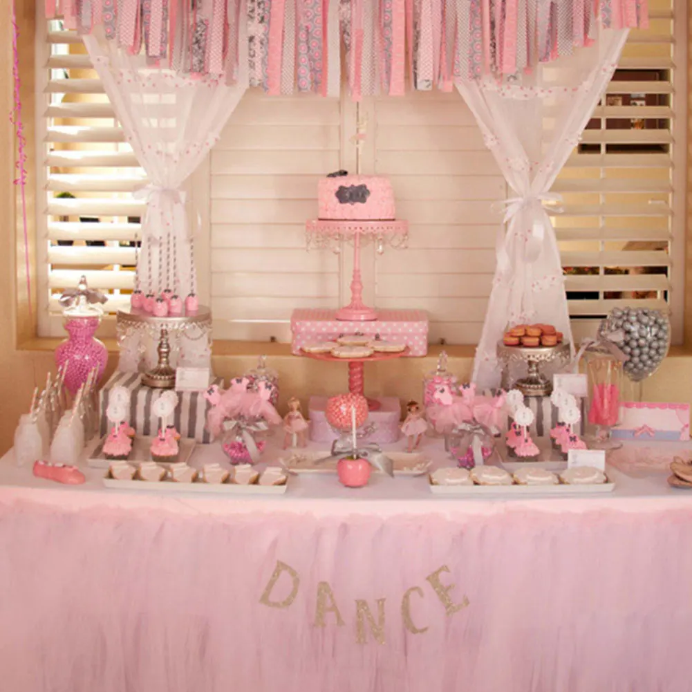 

DIY Tablecloth Tulle Gauze Table Skirt Wedding Party Dinning Decor Props Elegant