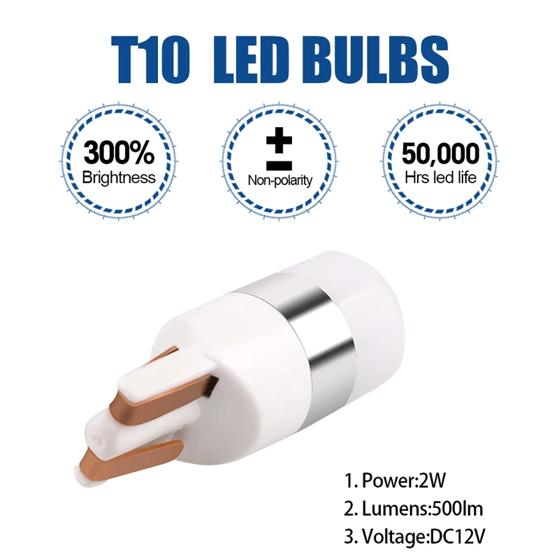 Hlxg 2 шт. Ice Blue 8000k T10 W5W Светодиодная клиновидная лампа для салона автомобиля