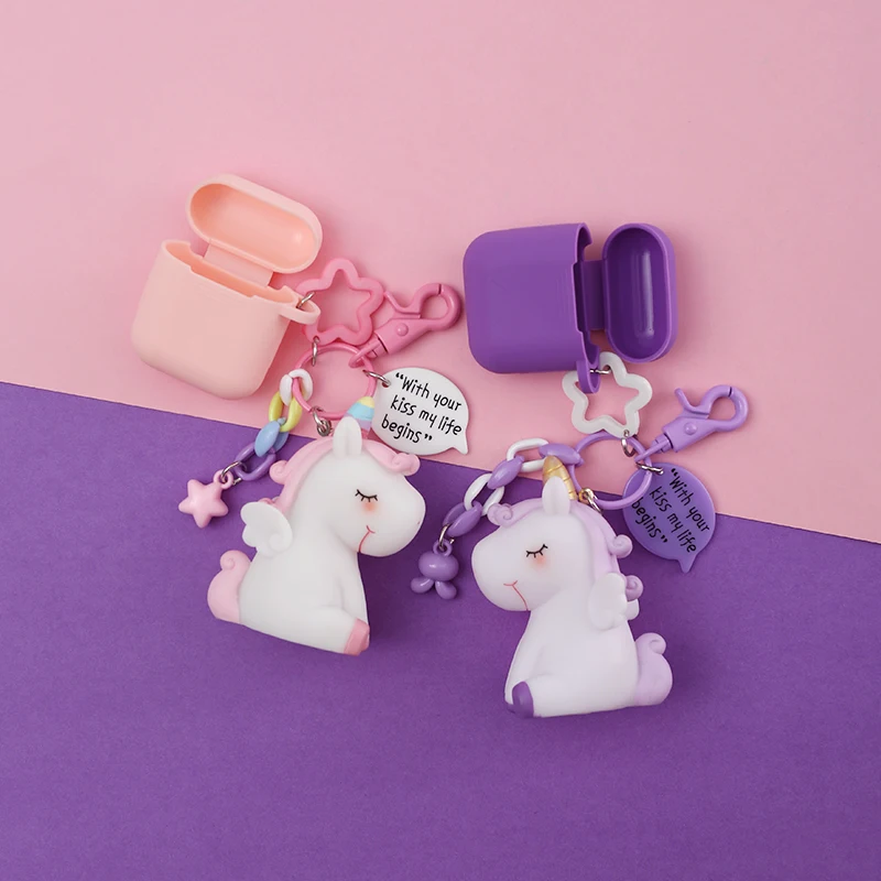 

Cute Unicorn Silicone Case for Apple Airpods Bluetooth Wireless Earphone Accessories Air pods Headset Headphone Protective Cover
