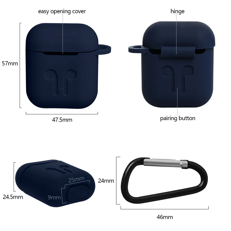 4 In 1 Earphone Silicone Case Anti-lost Wire Eartips for Apple Airpods Air Pods Bluetooth Wireless Headphone Accessories