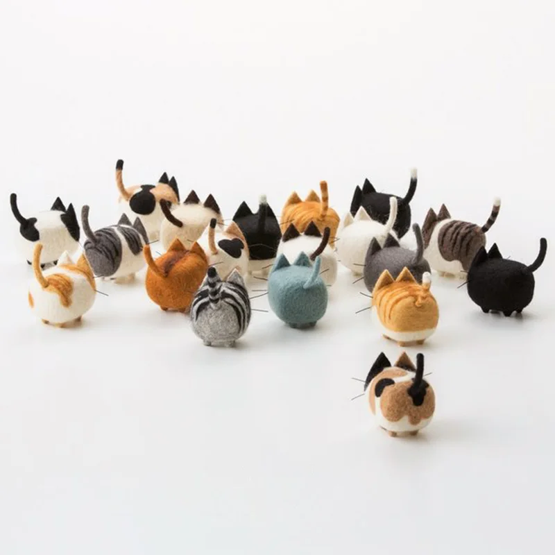 Non-Finish DIY Kit No Faceless Dog Tiger Cat Wool Felt Doll Needle Felting kit Accessories Felt Poked For Kids Children Handmade