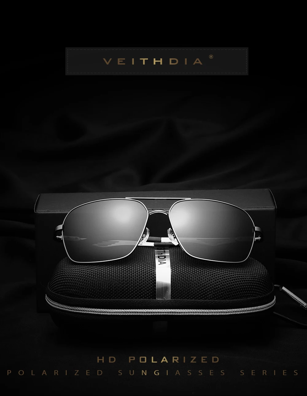 Новинка, бренд VEITHDIA, дизайнерские мужские и женские солнцезащитные очки, поляризационные, зеркальные, винтажные очки, аксессуары, солнцезащитные очки Oculos de sol 2459