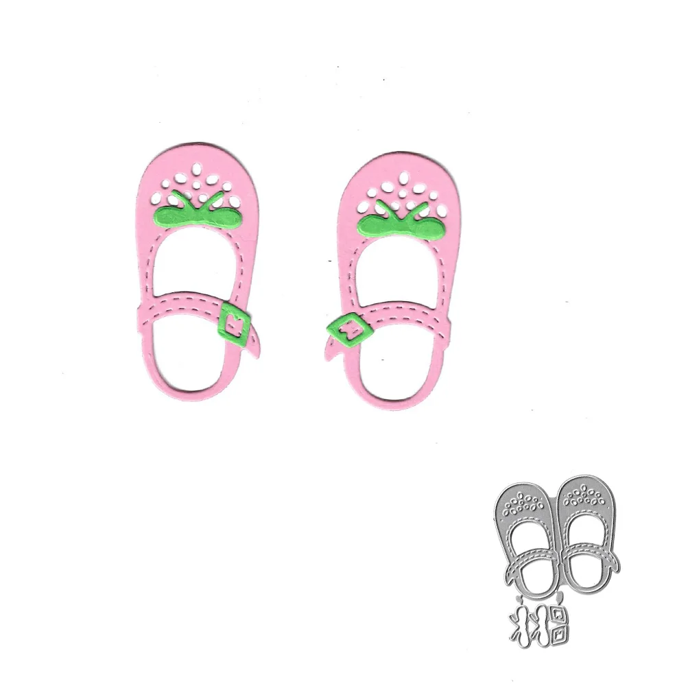 

Baby Shoes Metal Dies Stencils Template for Scrapbooking Embossing DIY Paper Album Cards Gift Decor Knife Craft Cutting Die 2019