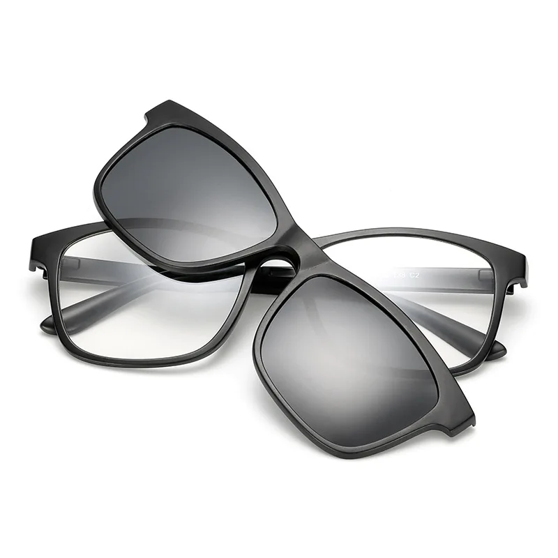 TR90 Polarized 3PCS Clip Men Myopia Glasses Lightest