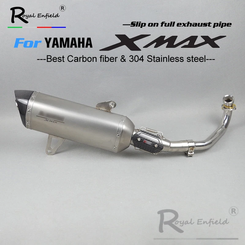 Для yamaha x-max 250 300 400 мотоциклетный глушитель выхлопной трубы без шнуровки полный sysrem для yamaha x amx 250 300 400 с лазерной маркировкой