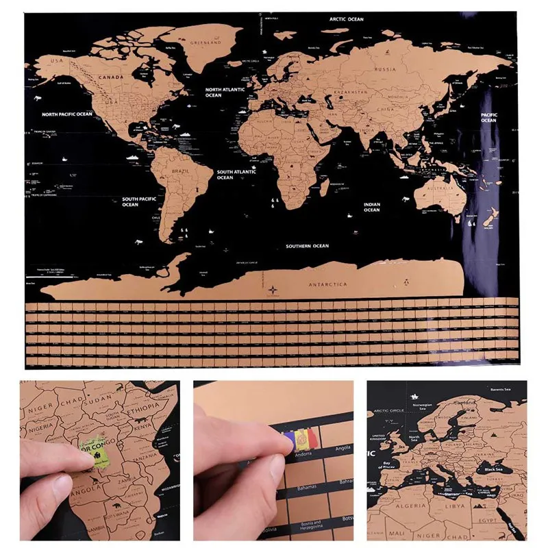 1 шт. модные географические карты персональный мир мини творческий скретч офисные принадлежности карта слов