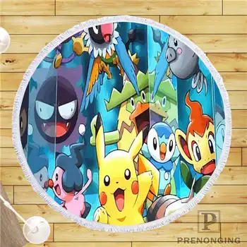 

Custom DIY Customized Microfiber Fabric Pokemon (2) Round Beach Blanket Towel Printed on Demand 150cm #19-01-28-4-129