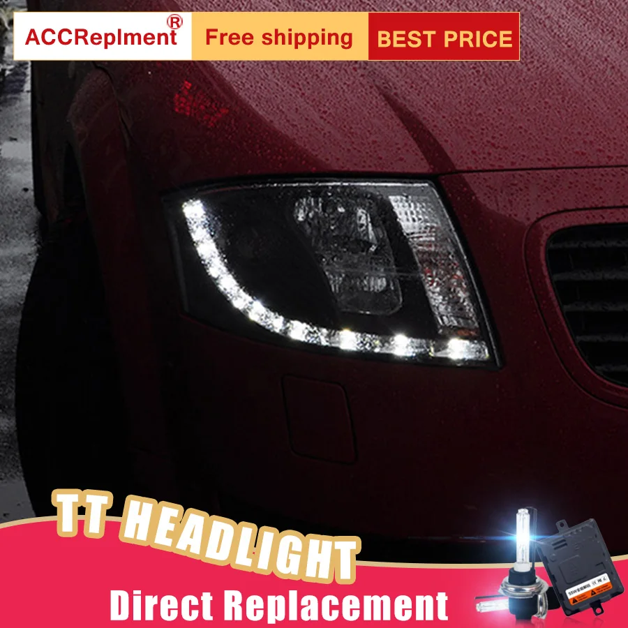 2 шт. светодиодный фары для Audi TT 1999-2006 светодиодный Автомобильные фары ангельские глазки комплект ксеноновых фар, Высокопрочная конструкция протовотуманная подсветка Габаритные огни