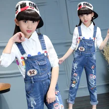 Одежда для маленьких девочек; джинсовые штаны для девочек; комбинезон с изображением коллажа; детские штаны с карманами; детские джинсовые комбинезоны; комбинезон для младенцев