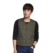 Новое поступление, брендовая мужская куртка без рукавов, зимний Повседневный пуховый жилет, мужской тонкий жилет с хлопковой подкладкой