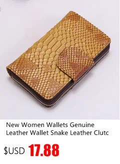 Женский Длинный кошелек из натуральной кожи с карманом для денег, Женский Змеиный бумажник с тиснением, кошелек на молнии, Cartera Mujer, женский клатч
