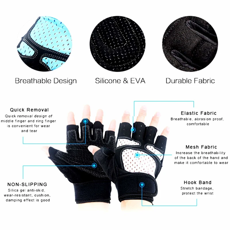 Перчатки для фитнеса Runature с повязкой на запястье, перчатки для защиты от упражнений в тренажерном зале, перчатки для поднятия веса, нескользящие перчатки для тренировки