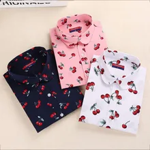 New Floral Women font b Blouses b font font b Shirts b font Casual Cherry font