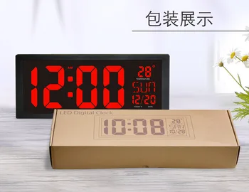

home decorate time memory clock wall clock LED wall clock with thermometer week table clock Large number display Electronic