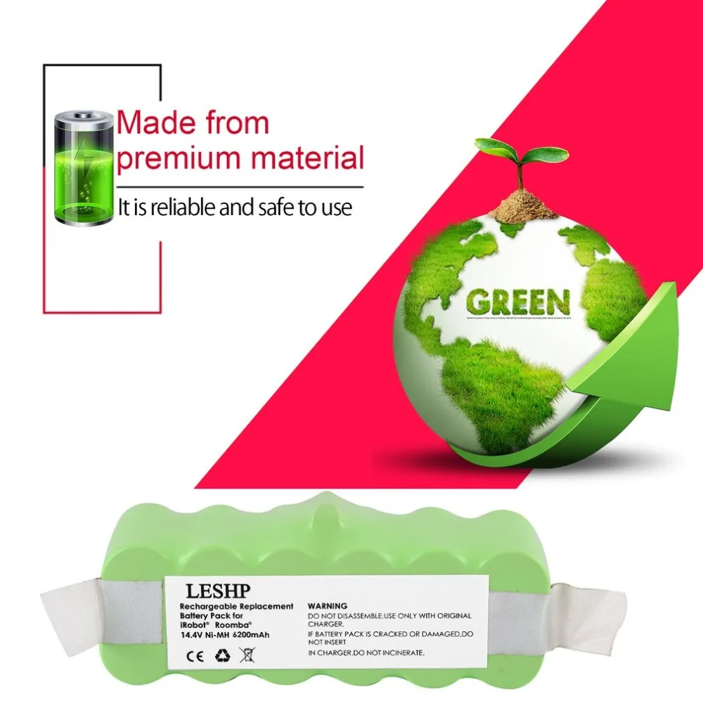 Najtaniej 14.4V 6200 5200mAh akumulator o dużej pojemności akumulator NI MH do odkurzacza iRobot Roomba 500 600 700 800 seria ochrona bezpieczeństwa