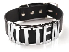 Kitten Choker Woman Choker Necklace Black Big Letters Punk Style Collar Kitten Necklace Collar Cats Jewelry