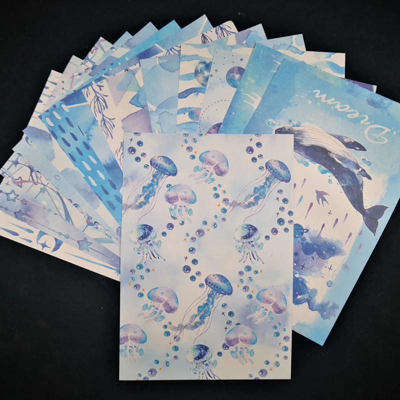 

ZFPARTY Sea Design Background Paper Stickers for Scrapbooking DIY Projects/Photo Album/Card Making Crafts 03