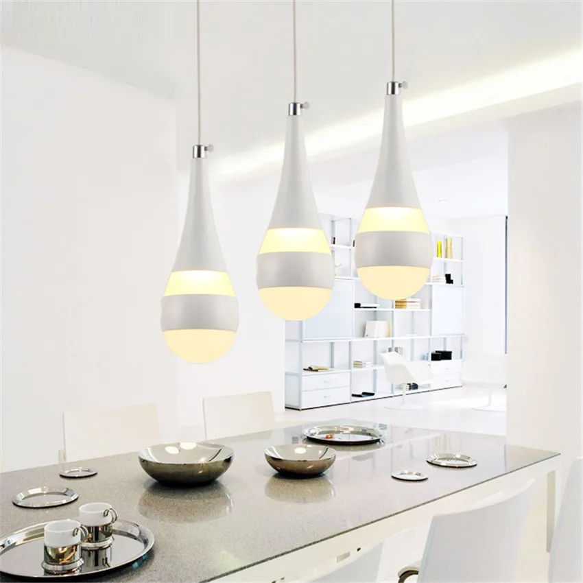 

Fashion Restaurant Bar Pendant Lamp Modern Minimalist Creative 3/5 Heads Personality Drops of Water Decorative LED Pendant Light