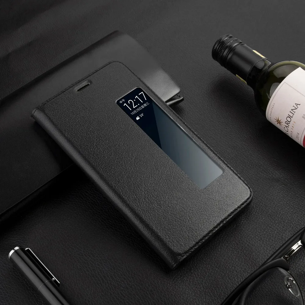 

Genuine Leather Cases for Huawei Mate 10 Pro Case Call Display Cover for Huawei Mate 10 Flip Cover Luxury Coque Capa Fundas