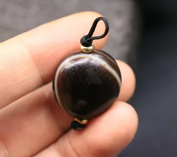 

Treasure Magic LKbrother Magic Power Tibetan Old Agate Cabochon Goat Eye dZi Bead Amulet Pendant