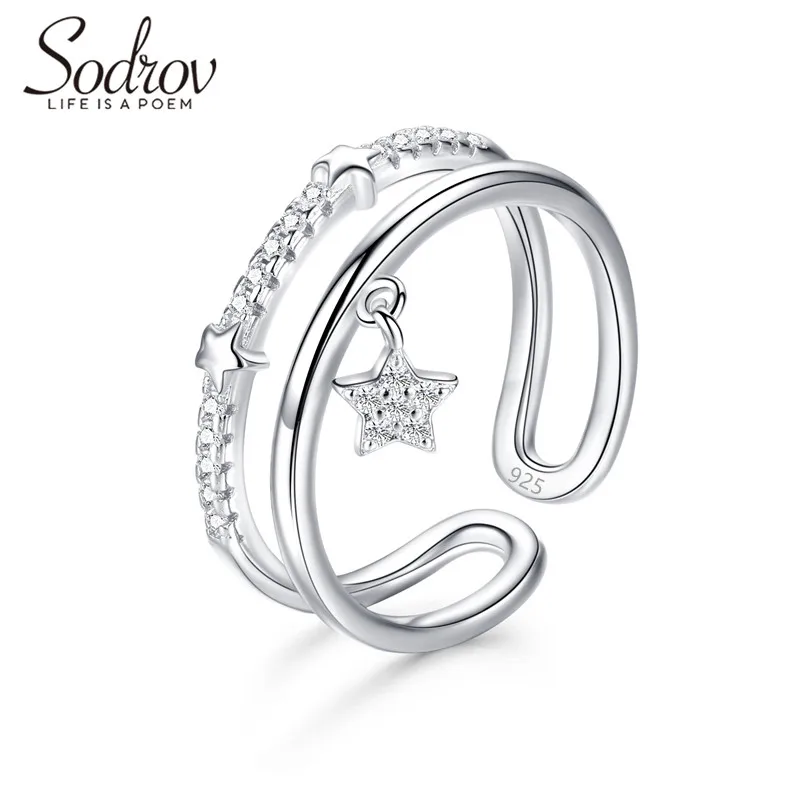 Sodrov Star Ring 925 Sterling Silver Open Engagement Jewelry For Women Hr047 Personalized huismerk kopen in de aanbieding Sodrov Star Ring 925 Sterling Silver Open Engagement Jewelry For Women Hr047 Personalized huismerk kopen in de aanbieding