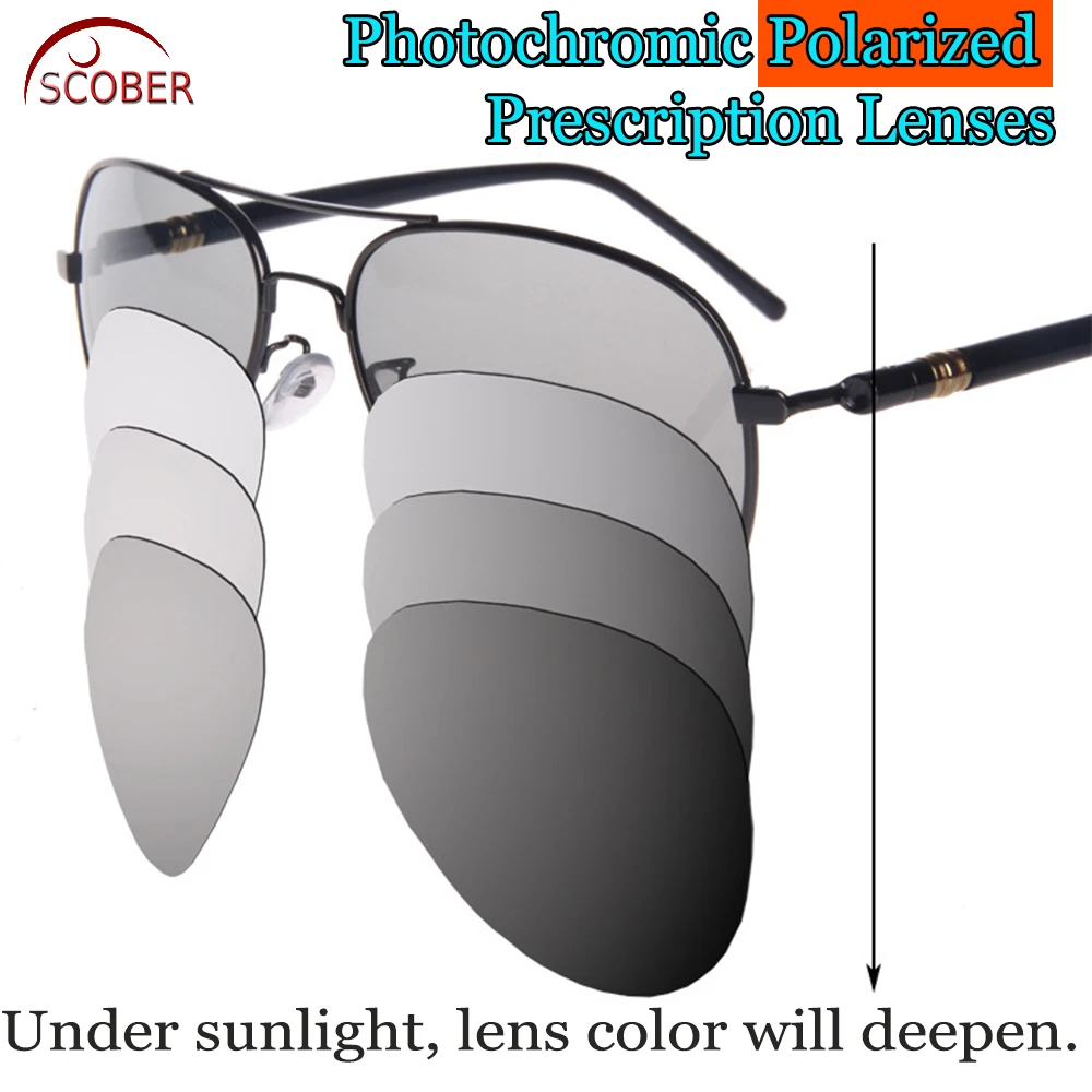 Photochromic GRAY Polarized Prescription sunglasses Custom Made Myopia