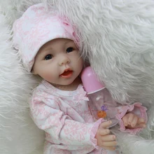 With Pink Clothing Reborn Baby Girl 22 Inch 55 cm Newborn Princess Babies Doll Toy With Magnetic Mouth Kids Birthday Xmas Gift