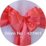 Горячая Коралловая атласная крепежная створка стула/атласная лента/лента для свадьбы события и вечерние украшения