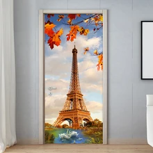 Современная башня Парижа Лебедь озеро 3D Настенная Обои Красивая Спальня Гостиная Дверь стикер ПВХ водонепроницаемый виниловые обои