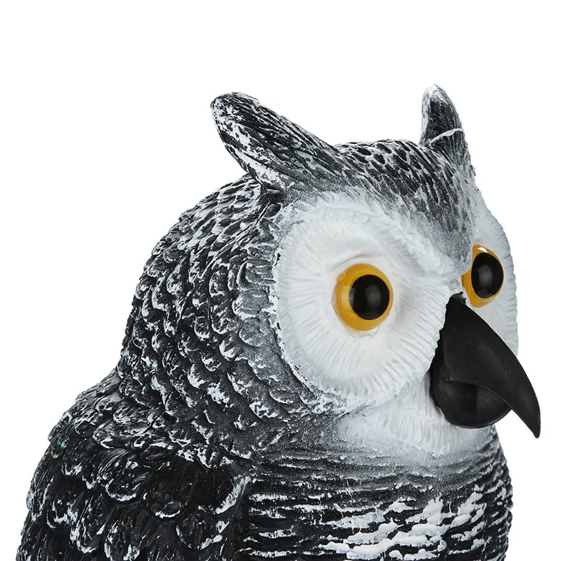 Owl model Large Realistic Owl Decoy Head Weed Pest Control Crow Scarecrow Home Garden decoration #2h01 (4)