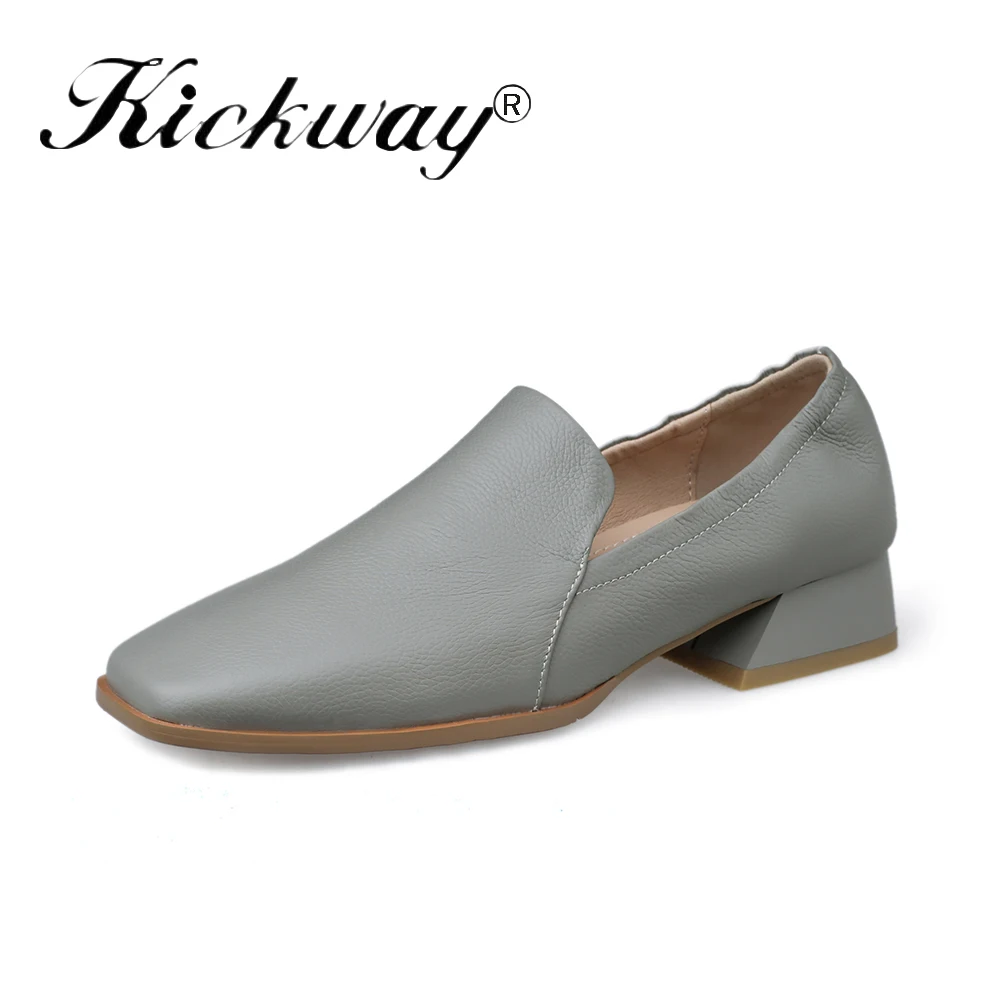 

Women Med Heel Loafers Ol Office Dress Shoes Women Boat Shoes Spring Autumn Woman Beige Mid heels Pumps zapatos mujer Size 34-39