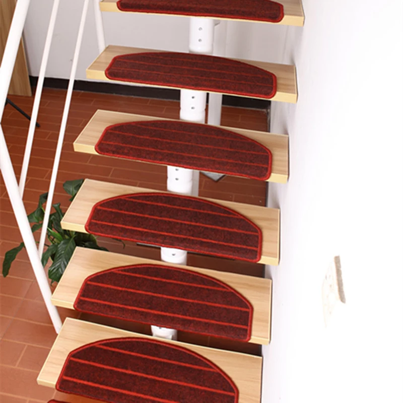 Red Stair Carpet Mats Staircase Stepping Pad Rugs For Stairs With Red Stair Carpet Mats Staircase Stepping Pad Rugs For Stairs With Magic Buckle On Back Non Slip Mat 1 Pieces In From Home Garden