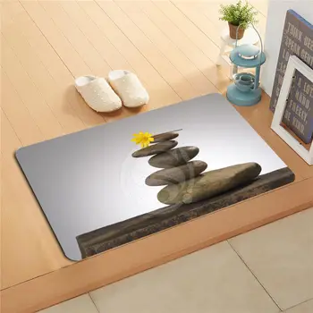 

U-t17 Custom Beautiful stone and flower Doormat Home Decor Door mat Floor Mat Bath Mats foot pad 718!!U-FLt17