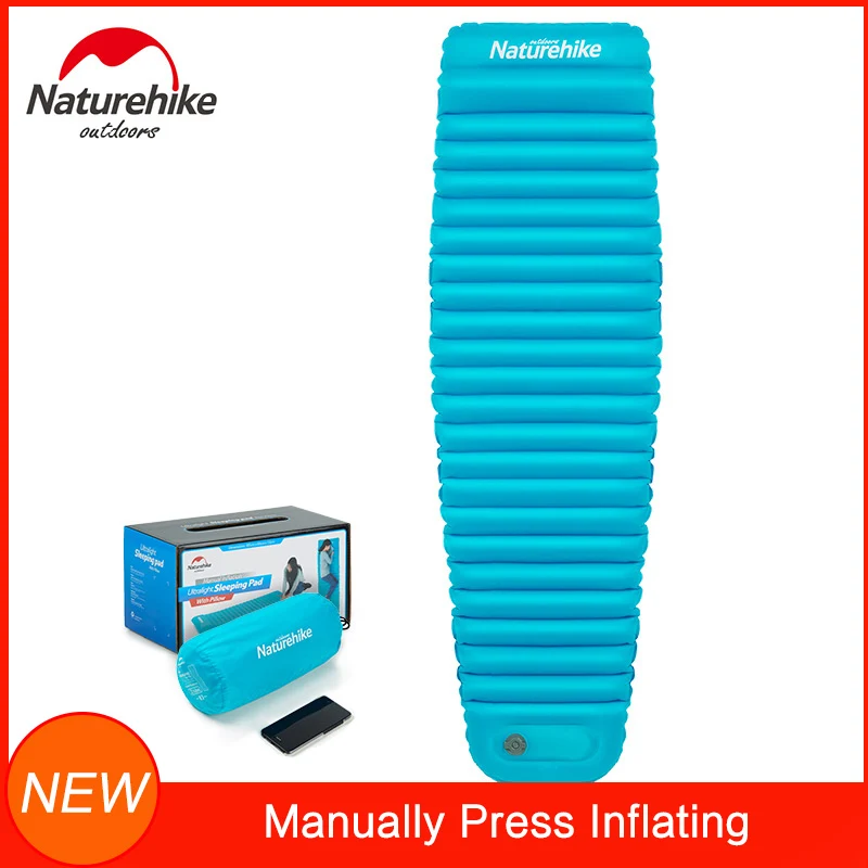 Naturehike Sleeping Pad Camping Mat Ultralight for Hiking Car Backpacking Air Mattress Built in Pump NH18Q002-D | Спорт и