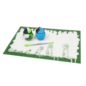 

set of 12x8'' Non-Stick Rectangle Fiberglass Silicone Sheets Wax Pad Heat Resistant Mat honey Oil Container and dab tool