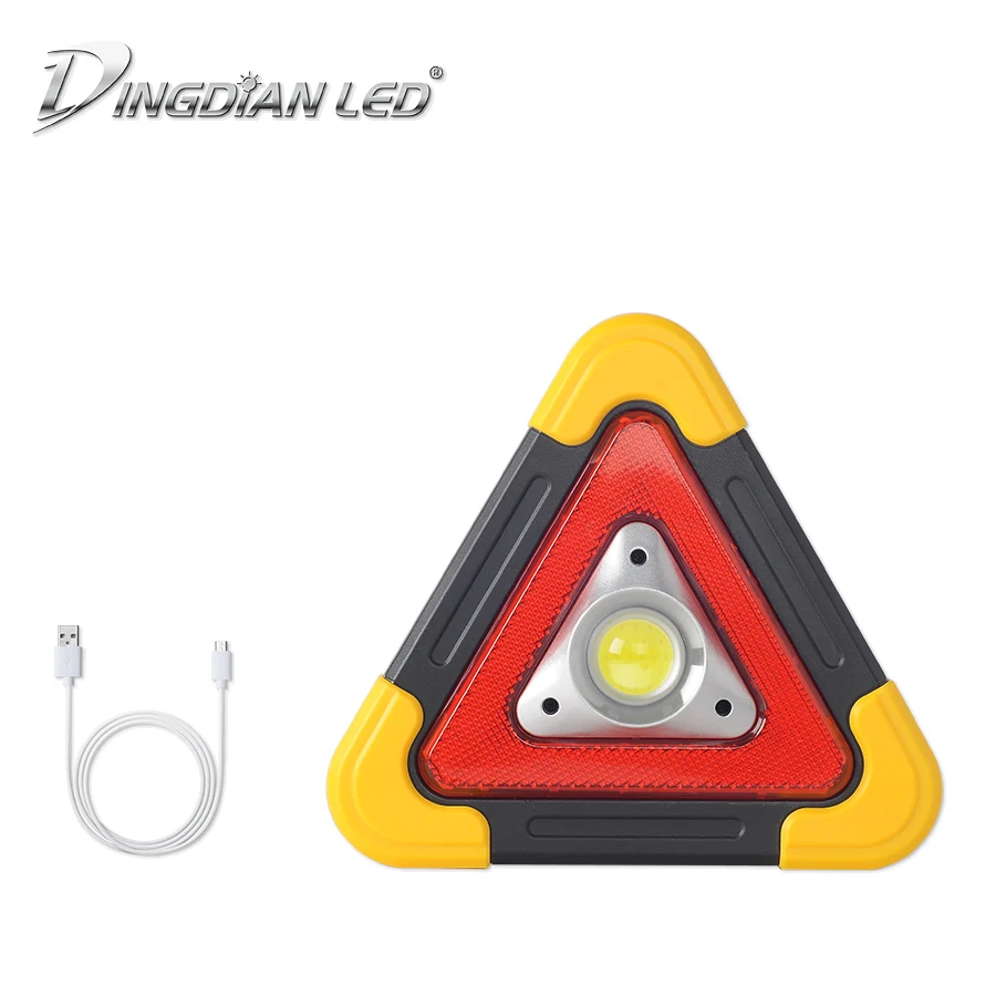 

DINGDIAN LED COB Rechargeable Triangle Emergency Portable Spotlight LED Worklight Solar Power Car Repair Camping Emergency Lamp
