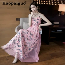 Print Floral Casual Dress Summer 2019 Spaghetti Strap Sleeveless Maxi Dress Women Mesh Patchwork Beach Dress Plus Size Sukienki Print Floral Casual Dress Summer 2019 Spaghetti Strap Sleeveless Maxi Dress Women Mesh Patchwork Beach Dress Plus Size Sukienki