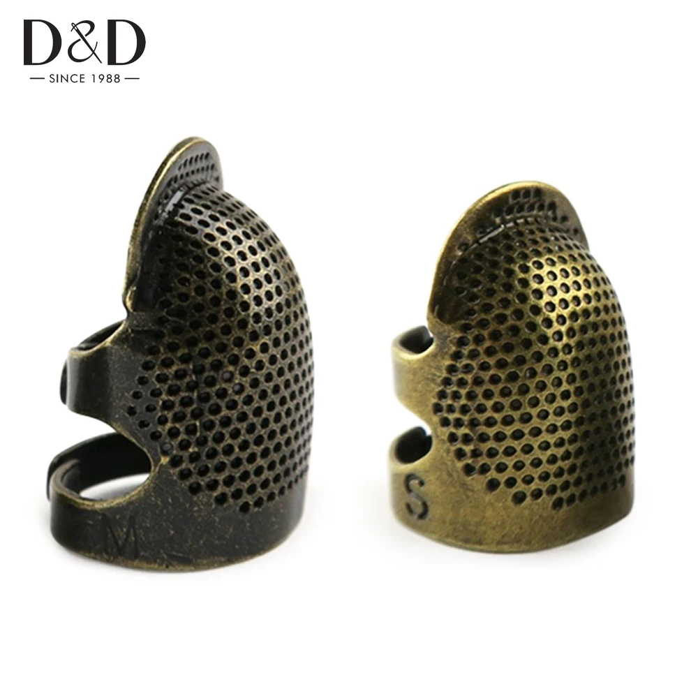 

D&D 1pc Antique Metal Brass Sewing Thimble Needles Finger Protector DIY Sewing Tools Accessories 2 Sizes