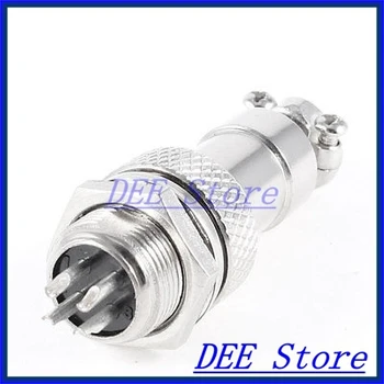 

Metal GX12-4 4Pin Male 12mm Screw Type Cable Panel Connector Aviation Plug