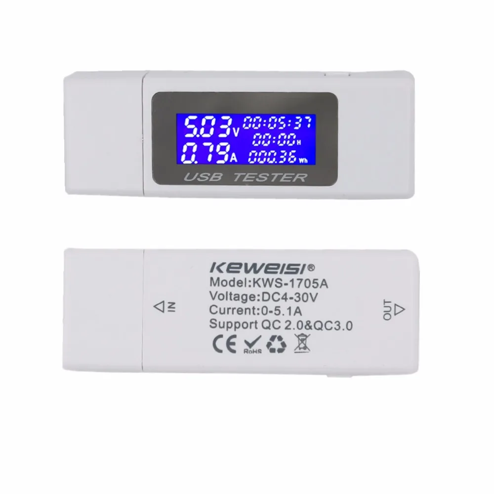 

9 in 1 USB Tester DC 4-30V Electrical Power USB Capacity Voltage Current Voltage Charger Ammeter Voltmeter Volt Tester 30%off