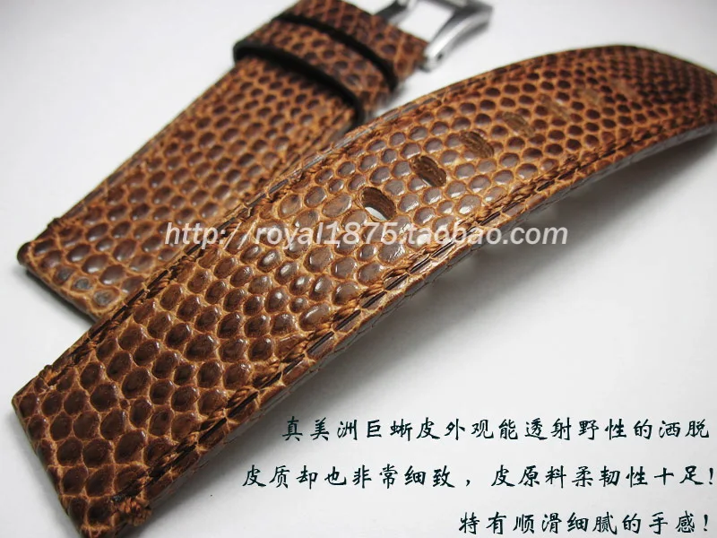 Новый дизайн высокого качества кожа Ящерицы ручной работы 22 мм браслет Винтаж натуральная кожаный ремешок для часов Ремни для парня