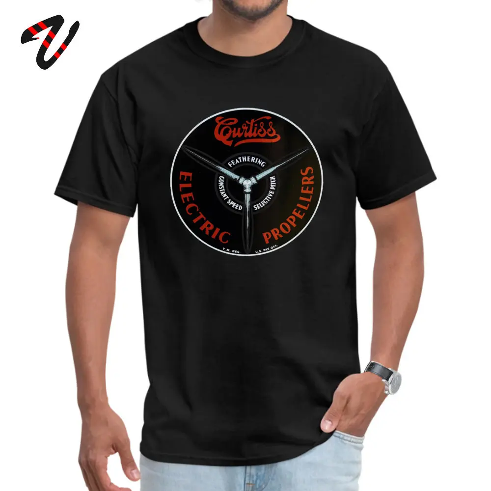 

Curtiss Propeller Logo Repro Geek T Shirt Round Neck Father Day Pure John Lennon Short Scout T-Shirt for Men Europe T Shirt