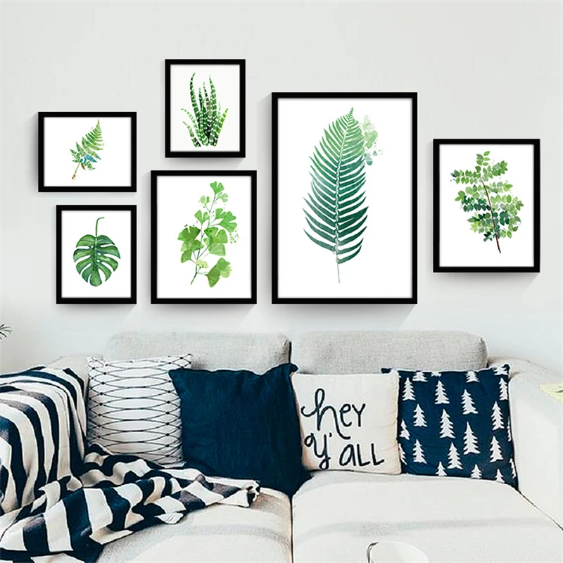 

Flesh Plant Leaves Print No Frame Mural Picture Nordic Wall Drawing Decorative Art Poster Pretty Canvas Painting for Living Room