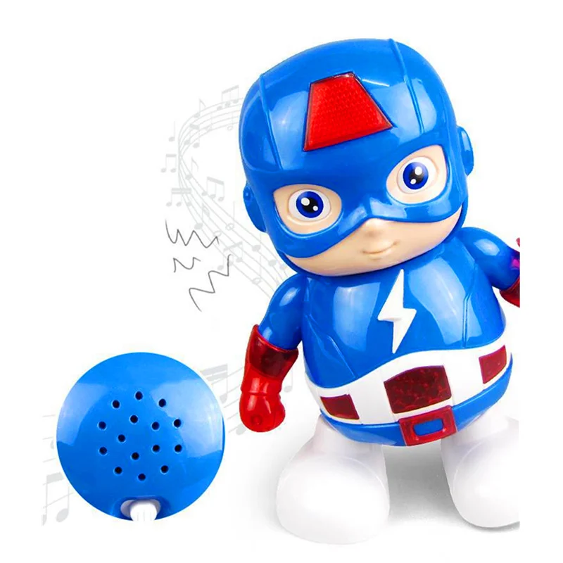 

Avengers Captain America Spider Man Dancing with Light Sound Figurine Dolls Toys PVC Action Figure Collection Model Toy H605