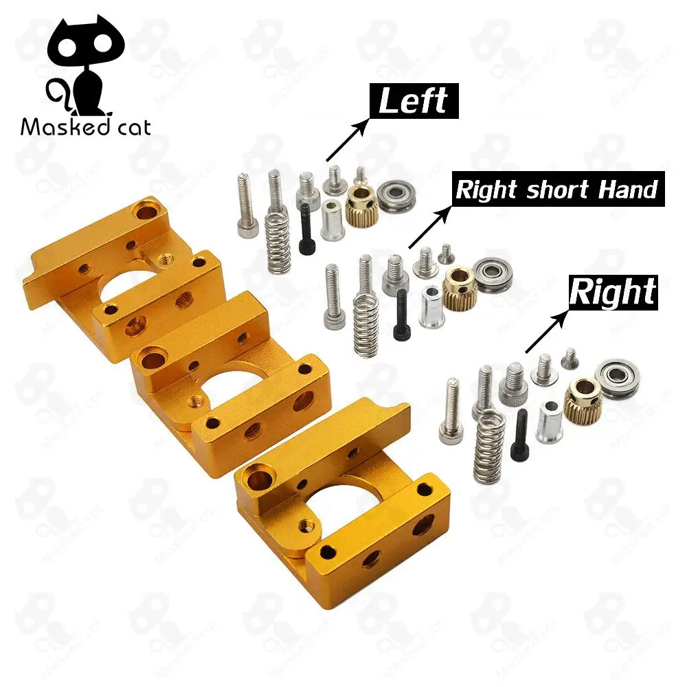 

Aluminum Alloy Block MK8 Extruder For Makerbot 1.75mm Filament 3D Printers Parts Extrusion Right Left Short Hand Part DIY Kit