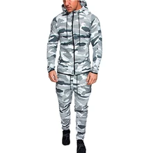 New Fashion Men Set Camouflage Tracksuit Hoodies+Pants Set Male 2 pieces Outdoors Suit Men's Gyms Set Casual Sportswear Suit male youth fashion sportswear men s casual suit