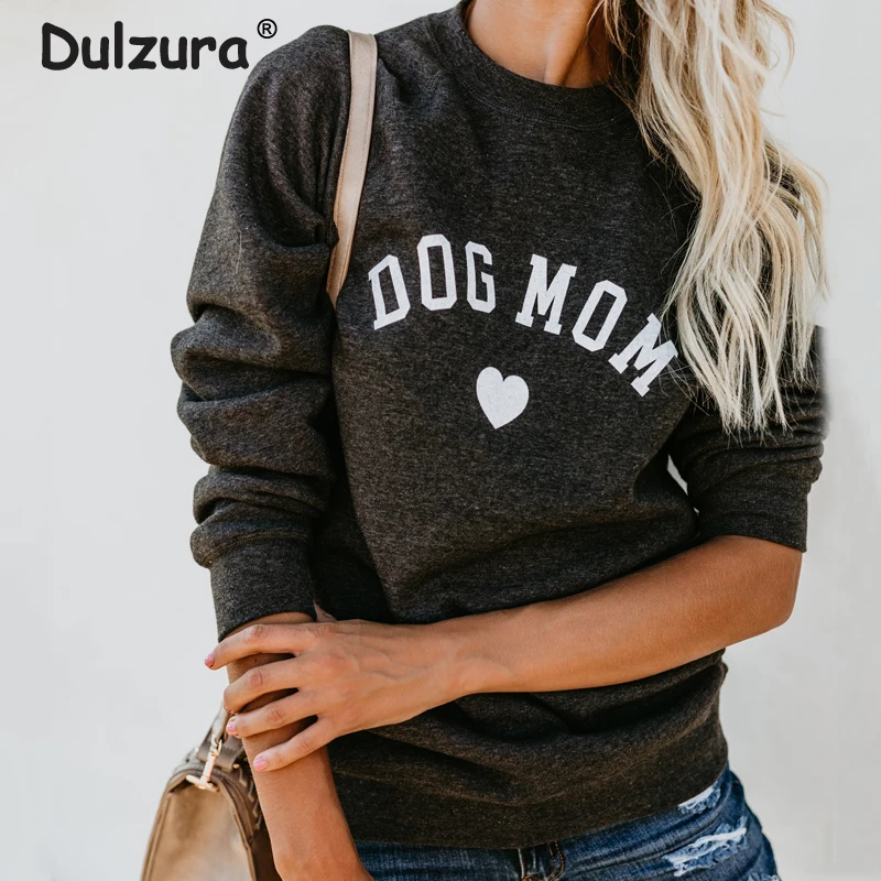 Фото Женские свитера с надписью Funny Dogs Mom вязаная одежда осень 2018 элегантные пуловеры