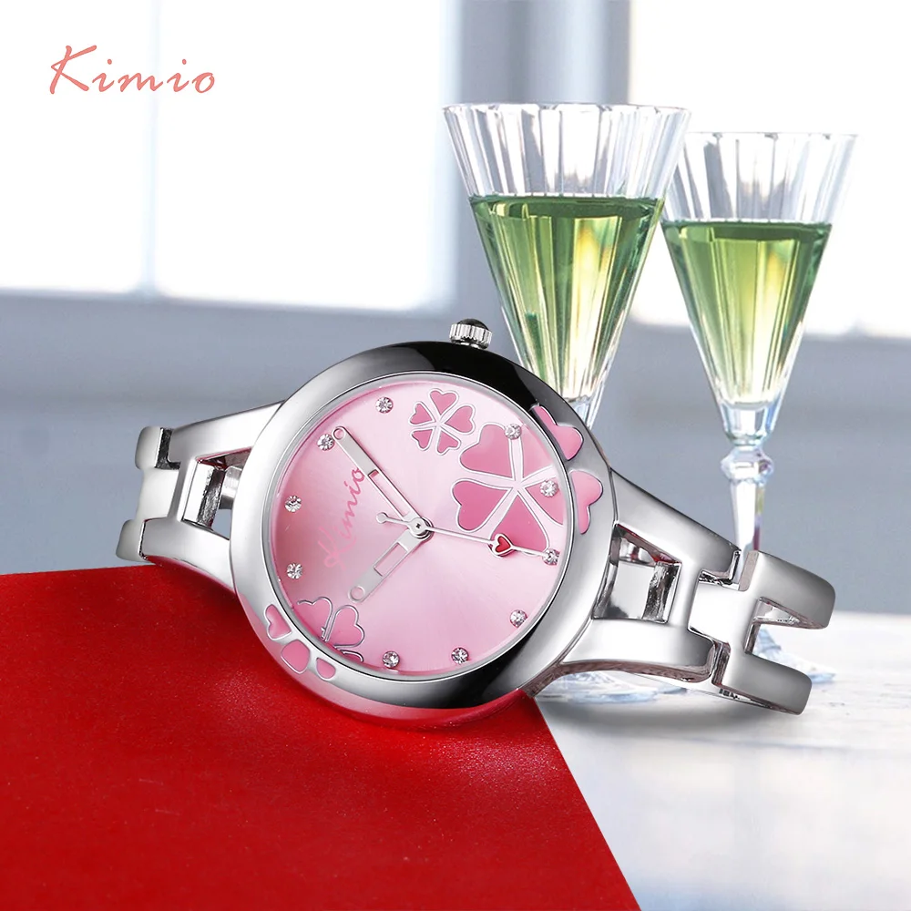KIMIO Carving Clover Flower Womens Watches Top Brand Quartz Watch Women Dress Bracelet Watch Casual Women's Watches Wristwatch KIMIO Carving Clover Flower Womens Watches Top Brand Quartz Watch Women Dress Bracelet Watch Casual Women's Watches Wristwatch